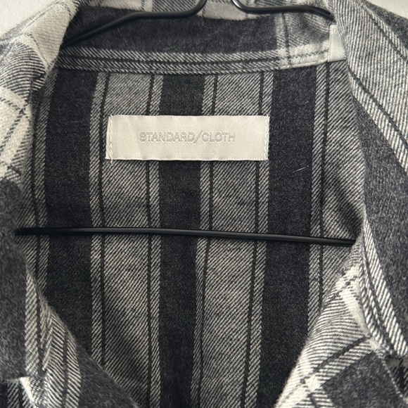 Standard Cloth button shirt plaid black shirt - Picture 2 of 4